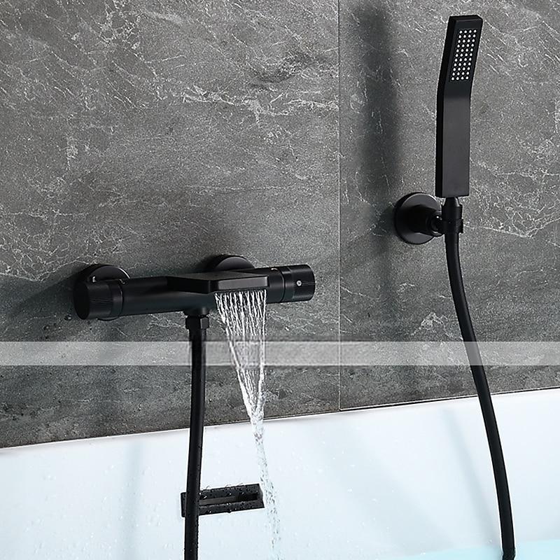 Bathtub Faucet - Thermostatic Bath Tub Faucet Contemporary Painted Finishes Free Standing Ceramic Valve Bath Shower Mixer Taps 2025 - CAD $231.99 –P2