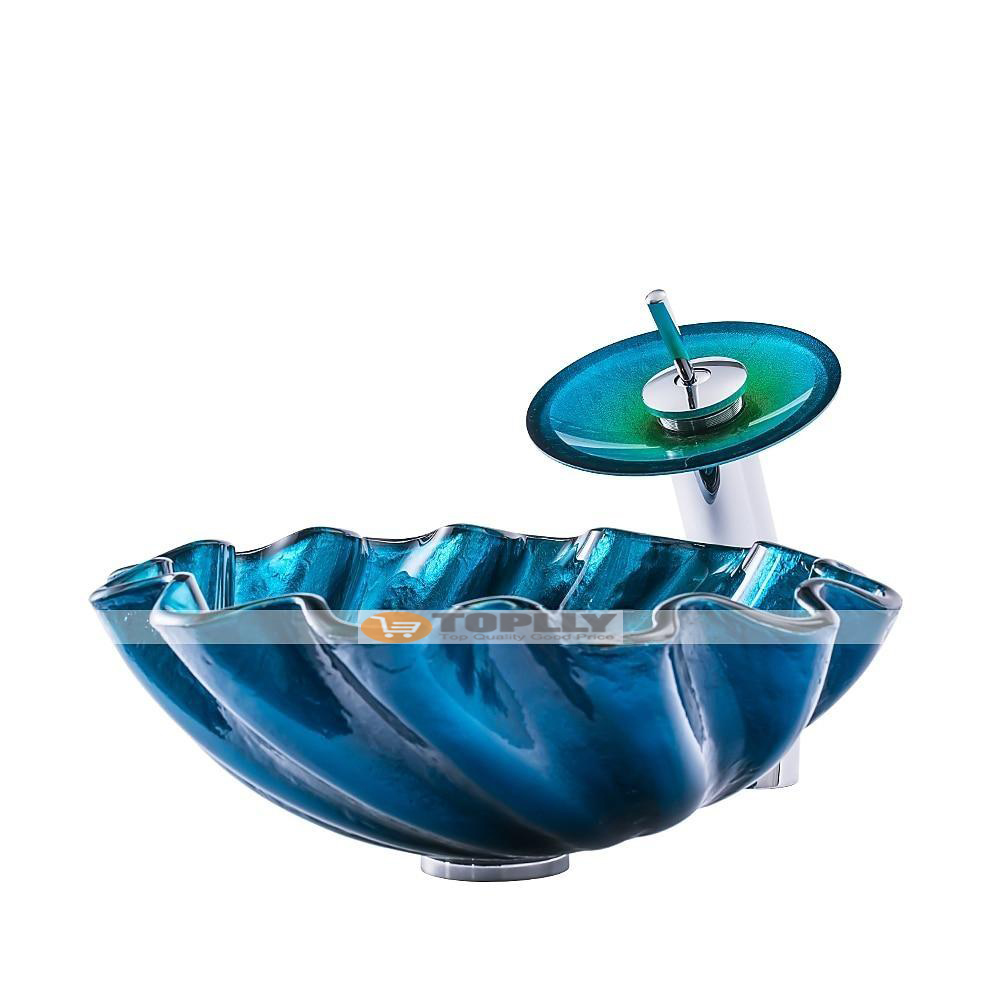 Bathroom Sink / Bathroom Faucet / Bathroom Mounting Ring Contemporary / Antique - Tempered Glass Round Vessel Sink 2025 - CAD $398.99 –P4
