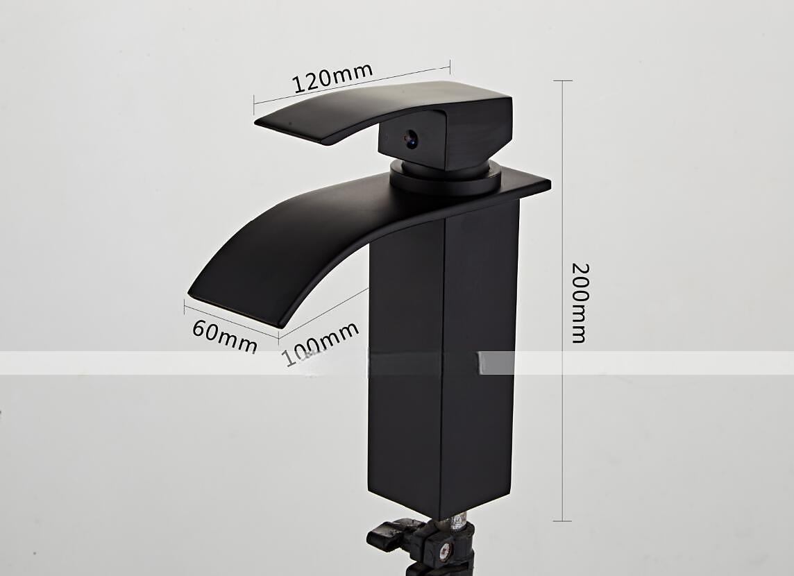 Waterfall Bathroom Sink Mixer Faucet Tall, Modern Style Brass Basin Taps Chrome Vessel Single Handle One Hole Bath Taps with Cold and Hot Water Hose 2025 - CAD $87.99 –P3