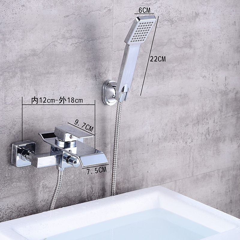 Bathtub Faucet - Modern Contemporary Electroplated Wall Installation Ceramic Valve Bath Shower Mixer Taps 2025 - CAD $207.99 –P10