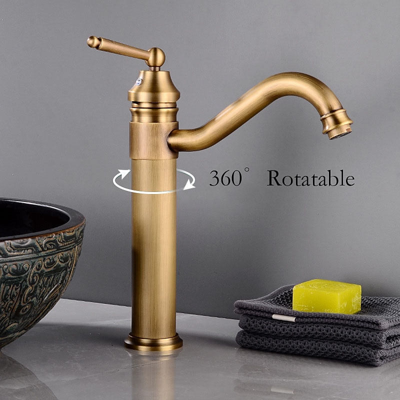 Antique ORB Black Bathroom Sink Faucet,FaucetSet Centerset Single Handle One Hole Bath Taps with Hot and Cold Switch 2025 - CAD $87.99 –P2