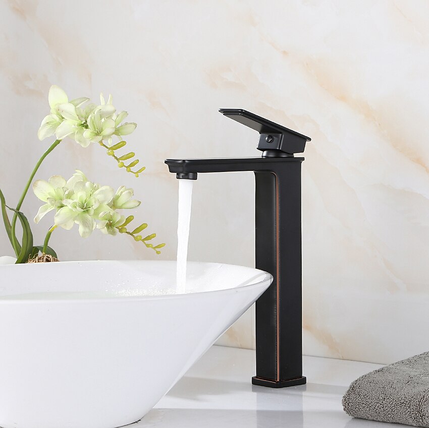 Black Bathroom Faucet Tall Single Handle Bathroom Vessel Sink Faucet Rv Lavatory Vessel Faucet Basin Mixer Tap Solid Brass/Matte Black 2025 - CAD $207.99 –P5