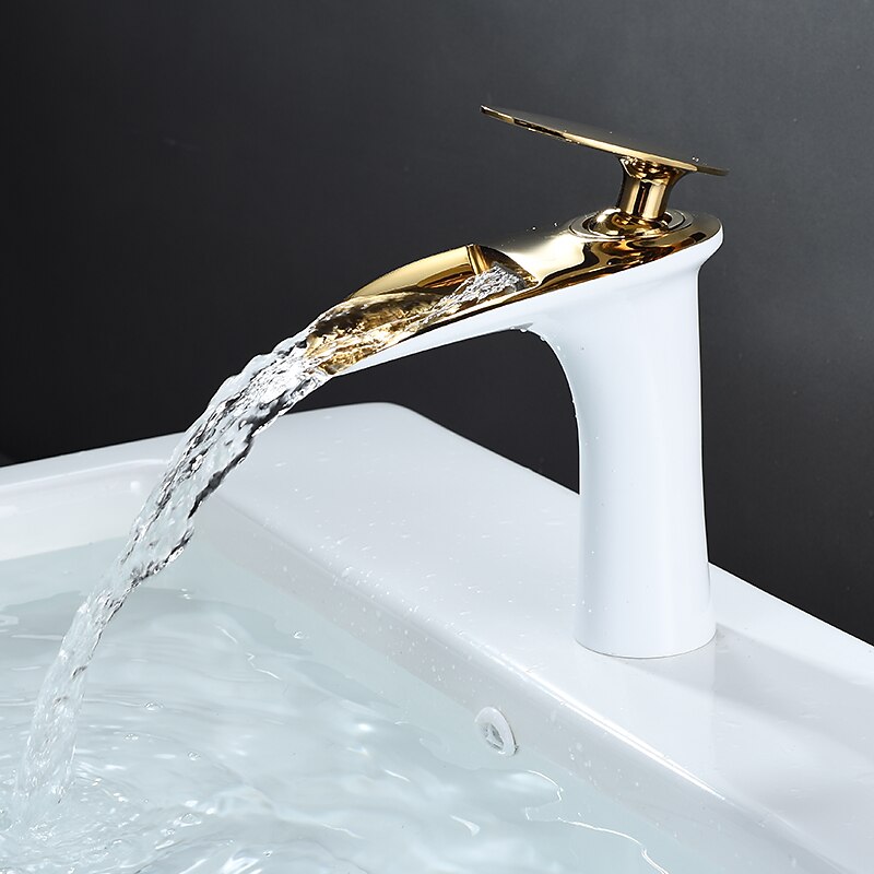 Bathroom Sink Faucet - Waterfall Electroplated / Painted Finishes Centerset Single Handle One HoleBath Taps 2025 - CAD $103.99 –P3