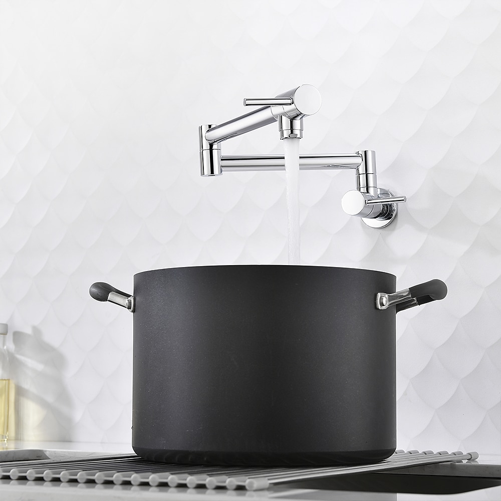 Kitchen faucet - Two Handles One Hole Electroplated Pot Filler Centerset Contemporary Kitchen Taps 2025 - CAD $159.99 –P5