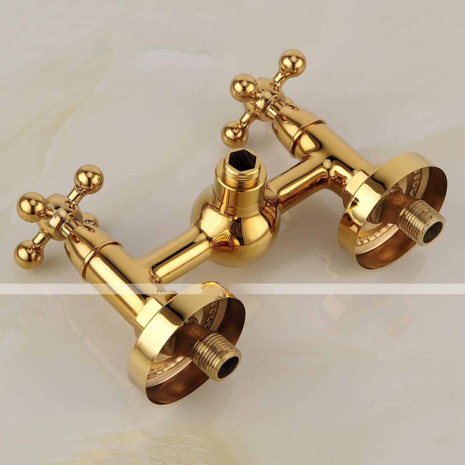 Shower Faucet Set Handshower Included Vintage Style/Country Brass/Electroplated Mount Outside Ceramic Valve Bath Shower 2025 - CAD $143.99 –P8