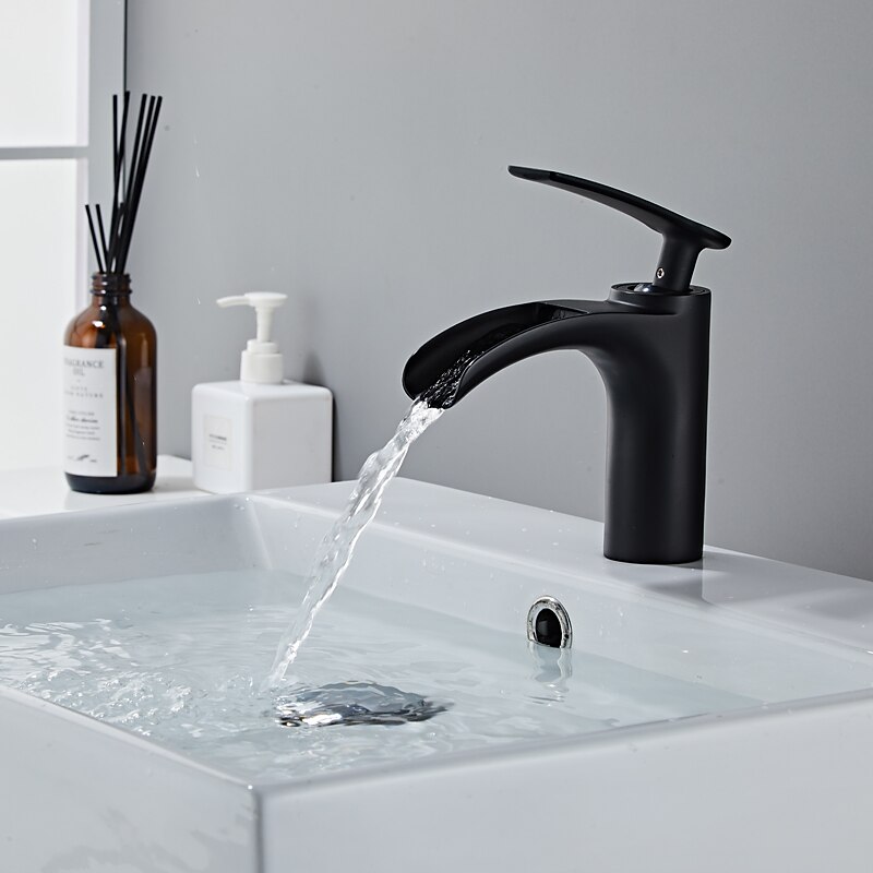 Bathroom Sink Faucet - Waterfall Electroplated Centerset Single Handle One HoleBath Taps 2025 - CAD $95.99 –P5