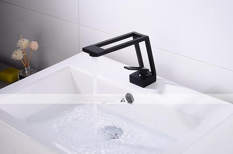 Single Handle Bathroom Faucet, Electroplated/Brushed One Hole Hollow Out/Irregular/Centerset, Brass Contemporary Bathroom Sink Faucet Contain with Supply Lines 2025 - CAD $119.99 –P4
