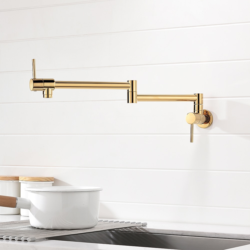 Kitchen faucet - Two Handles One Hole Electroplated Pot Filler Centerset Contemporary Kitchen Taps 2025 - CAD $159.99 –P6