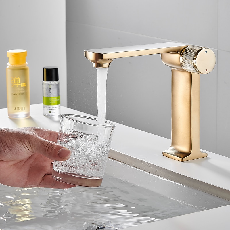 Basin Sink Mixer Taps, Bathroom Sink Faucet Single Handle One Hole Deck Mounted Vessel Water Tap with Hot and Cold Hose 2025 - CAD $89.59 –P2