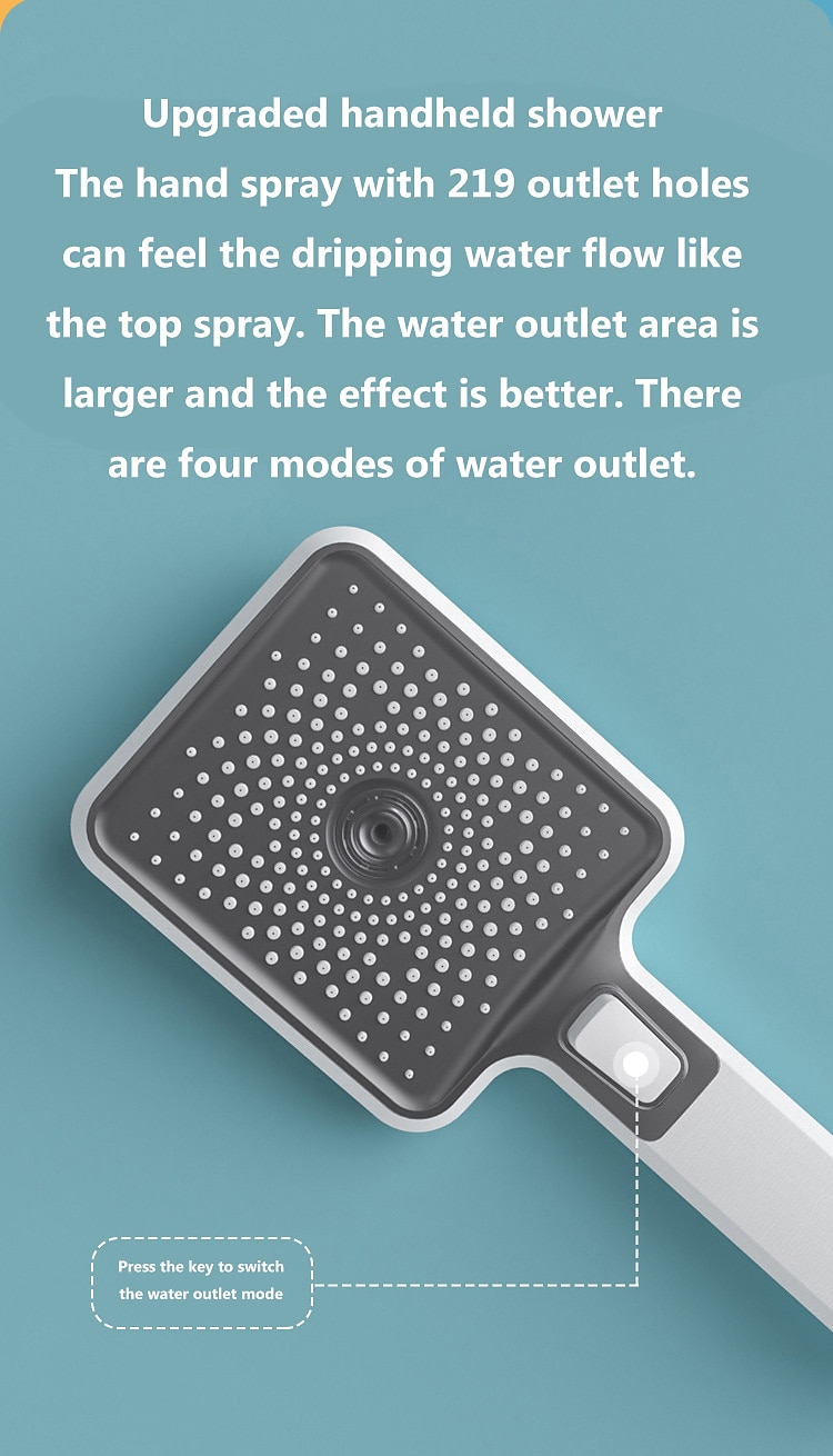 Shower FaucetRainfall Shower Set Piano Digital Intelligent Brass Bathroom Faucets Hot Cold Waterfall Tap Rainfall Gray/White/Black Shower System 2025 - CAD $446.99 –P7