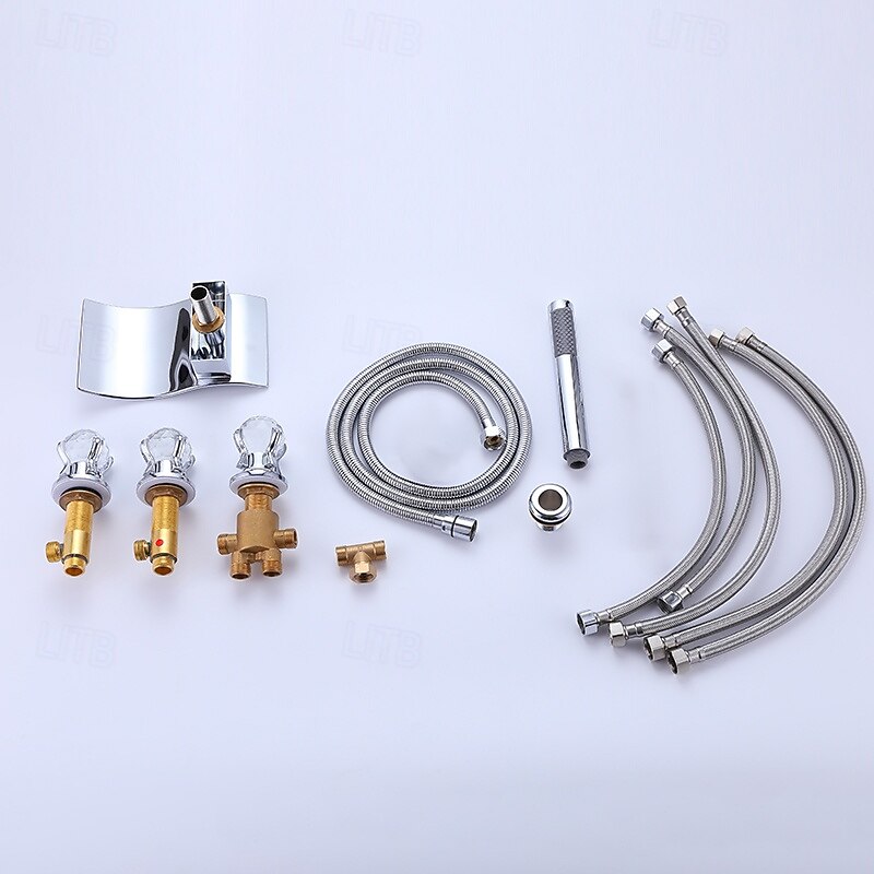 Bathtub Faucet - Modern Contemporary Electroplated Roman Tub Brass Valve Bath Shower Mixer Taps 2025 - CAD $295.99 –P10