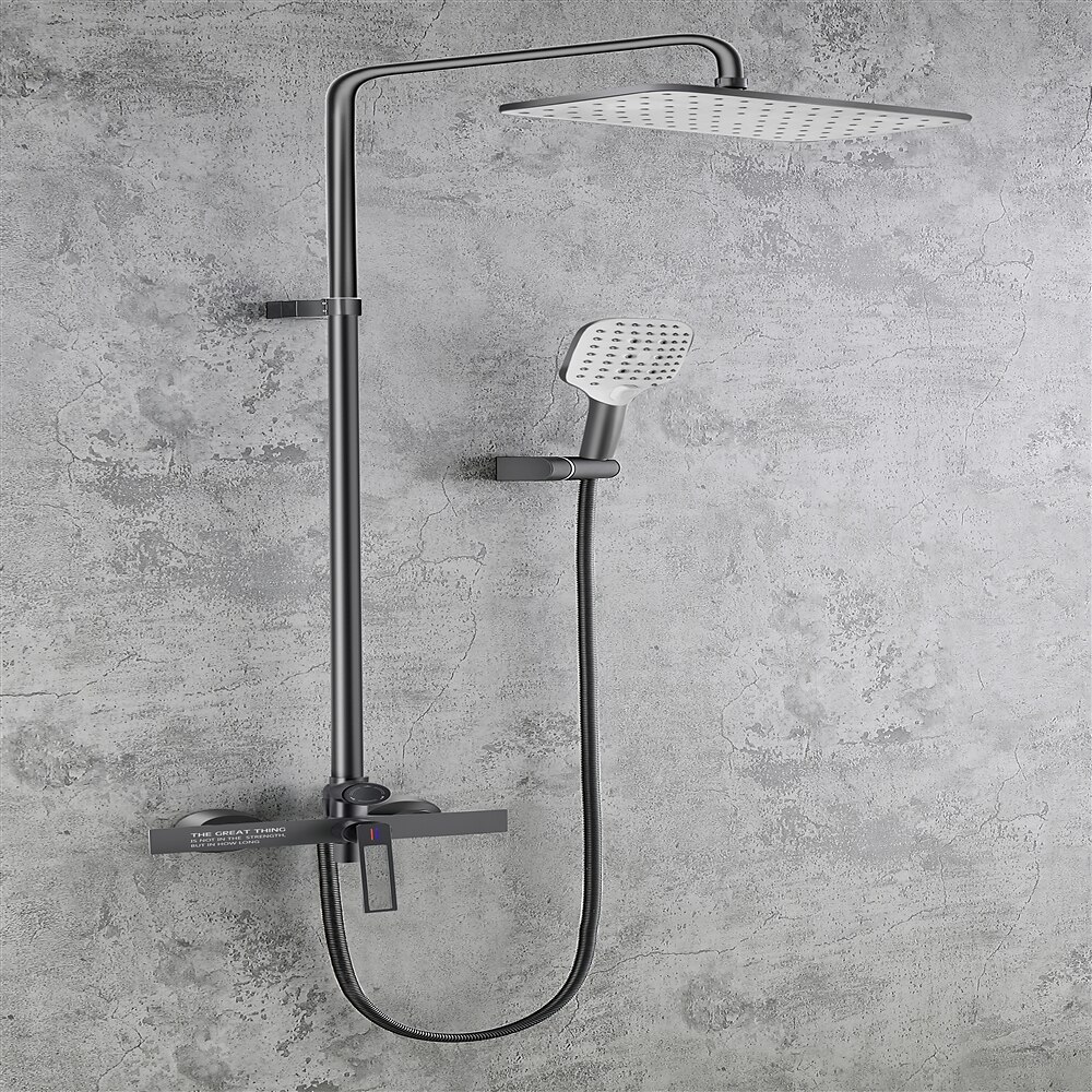 Shower FaucetShower System Set - Handshower Included Contemporary Chrome / Electroplated / Painted Finishes Mount Outside Ceramic Valve Bath Shower Mixer Taps 2025 - CAD $366.99 –P11
