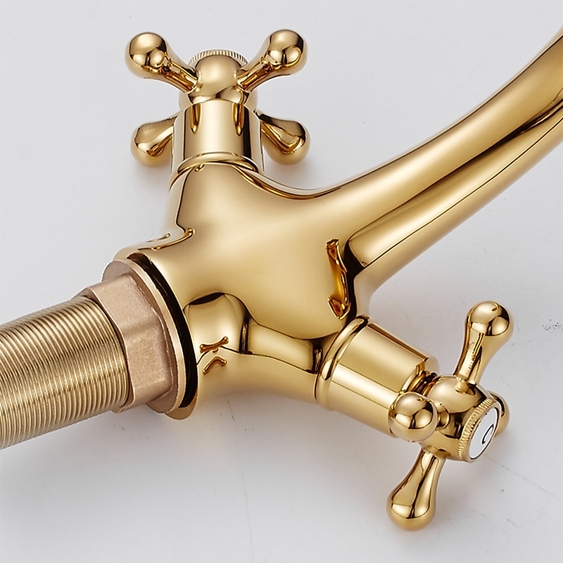 Bathroom Sink Faucet,Classic Electroplated / Painted Finishes Centerset Two Handles One Hole Bath Taps 2025 - CAD $103.99 –P4