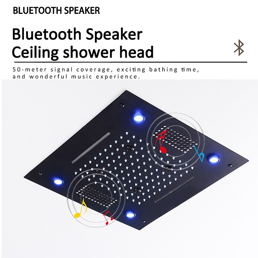 Shower FaucetRainfall Shower Head LED Waterfall Rain Contemporary Chrome/Painted Finishes Ceiling Mounted Bath Showerhead for Shower Room Bluetooth Remote Control Bathroom Plumbing Accessories 2025 - CAD $797.99 –P3