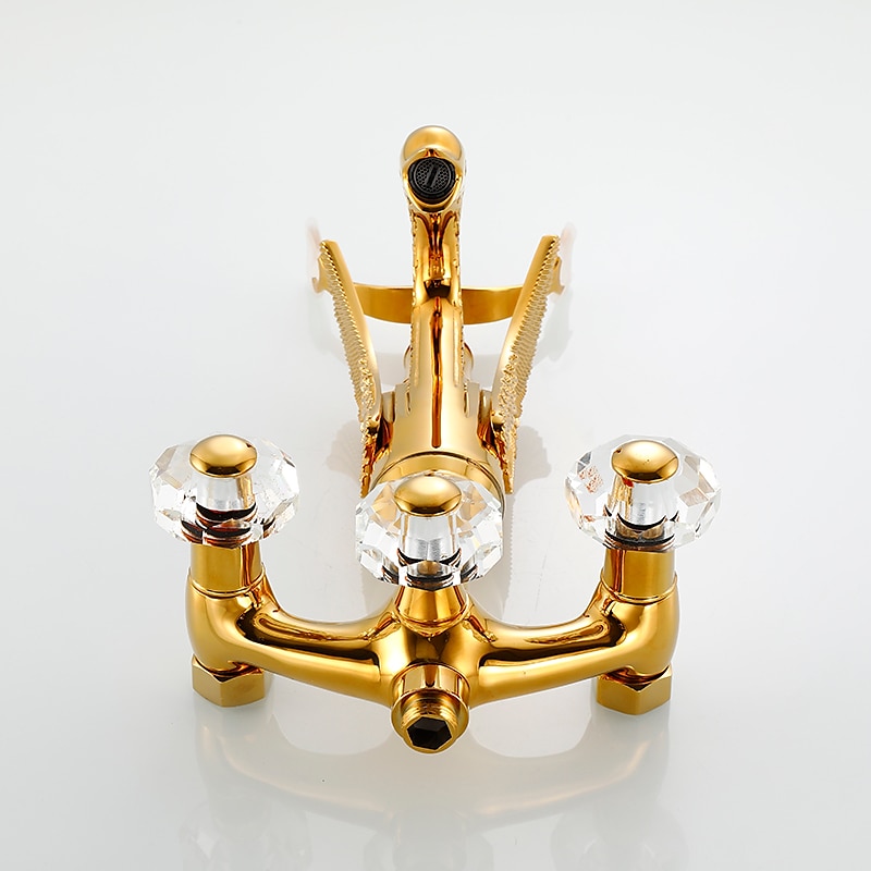 Bathtub Faucet - Contemporary Antique Brass Wall Installation Brass Valve Bath Shower Mixer Taps 2025 - CAD $398.99 –P4