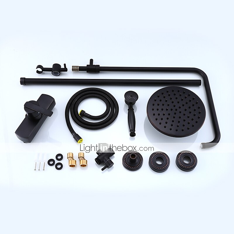 Shower FaucetShower System Set Antique Oil-rubbed Bronze Ceramic Valve Bath Shower Mixer Taps/Brass/Single Handle Three Holes 2025 - CAD $318.99 –P3