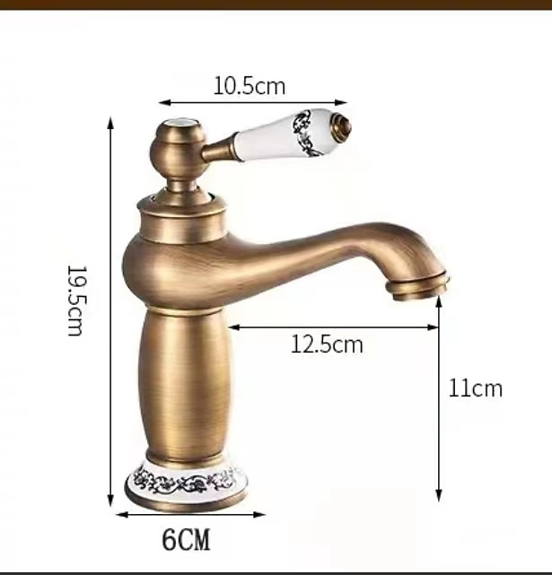 Vintage Bathroom Sink Mixer Faucet, Monobloc Washroom Basin Taps Single Handle One Hole Deck Mounted, Mono Retro Style Water Taps Hot and Cold Hose 2025 - CAD $95.99 –P1