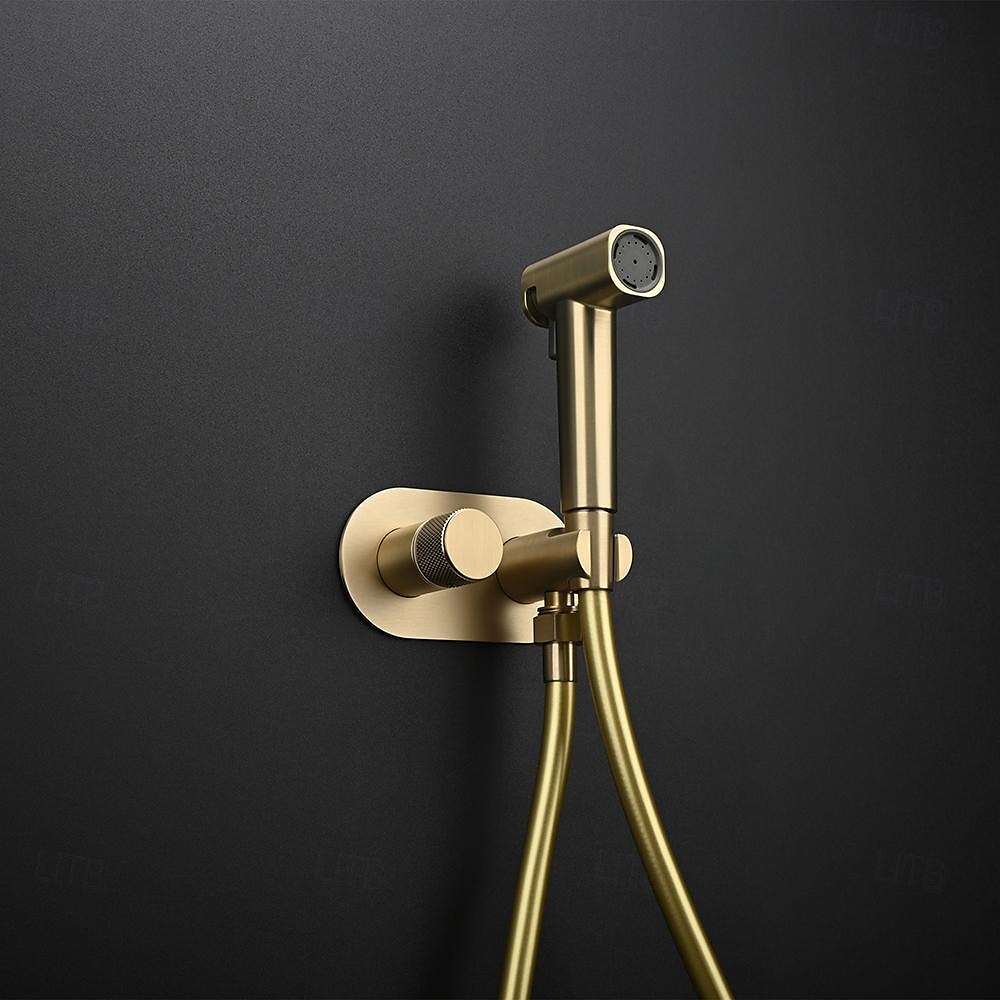 Concealed Bidet Sprayer 2Functions Water Flow Brass Valve Button Adjustable Cold/ Hot Mixer PVC HoseBrushed Gold Grey White 2025 - CAD $191.99 –P3