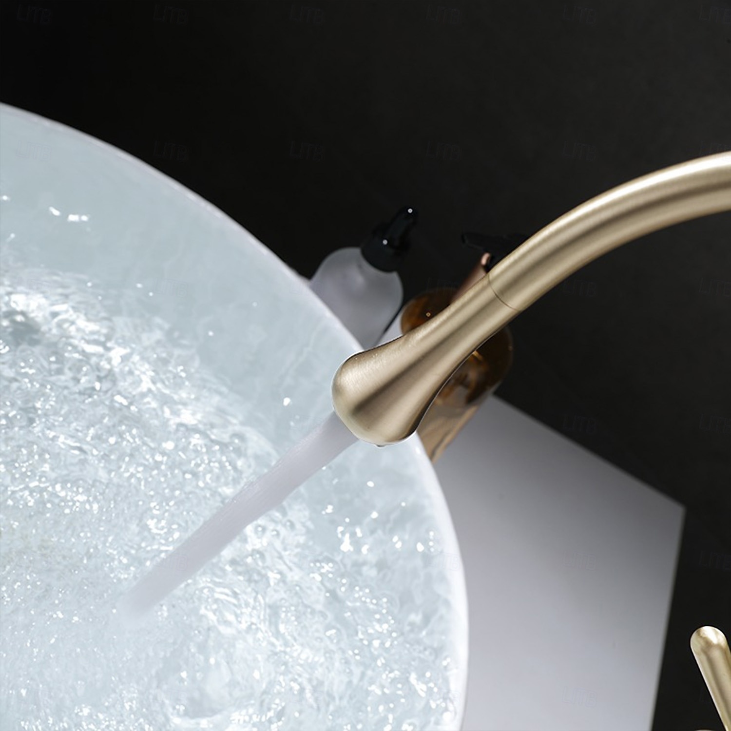 Bathroom Sink Mixer Faucet Brushed Gold Tall Deck Mounted, High Arc Vessel Tap Single Handle One Hole Standard Spout Wahsroom Basin Taps with Cold and Hot Water Hose 2025 - CAD $135.99 –P8