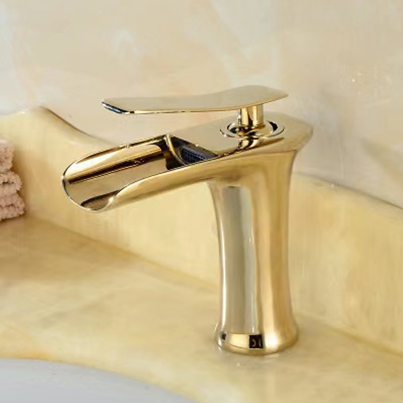 Waterfall Bathroom Sink Mixer Faucet 4.7" Spout, Mono Wash Basin Single Handle Basin Taps Washroom with Hot and Cold Hose, Monobloc Vessel Water Brass Tap Deck Mounted 2025 - CAD $87.99 –P8