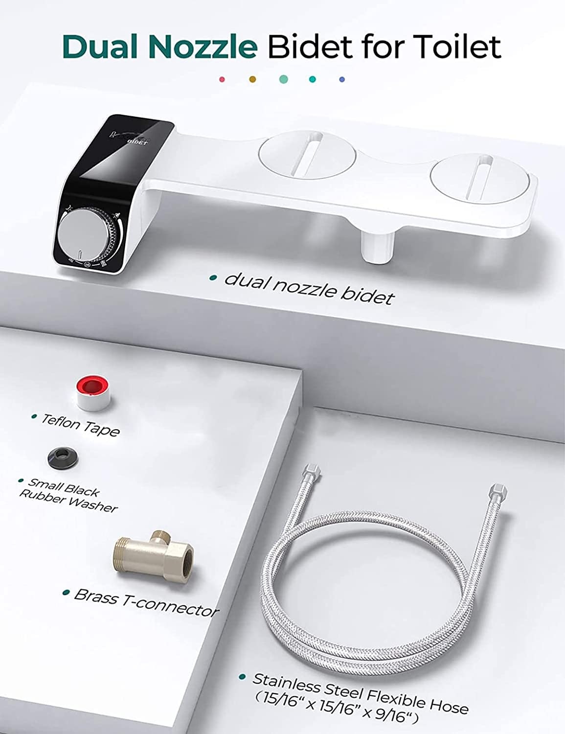 Bidet Attachment for Toilet - Self Cleaning Dual Nozzle Non-Electric Bidet Warm Fresh Water Bidet Sprayer With Pressure Controls 2025 - CAD $47.99 –P8