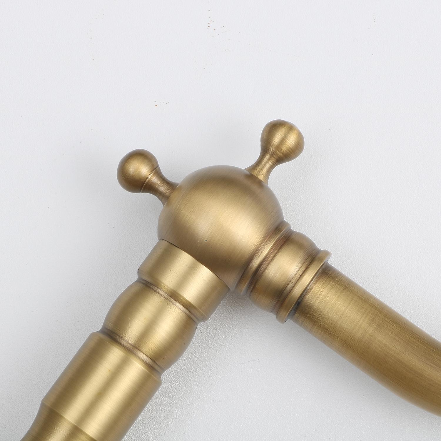 Single Handle Kitchen Faucet Antique Brass One Hole Rotatable Standard Spout/Tall/High Arc Brass Antique/COD Kitchen Faucet with Supply Lines / Adjustable to Cold and Hot Water 2025 - CAD $79.99 –P4
