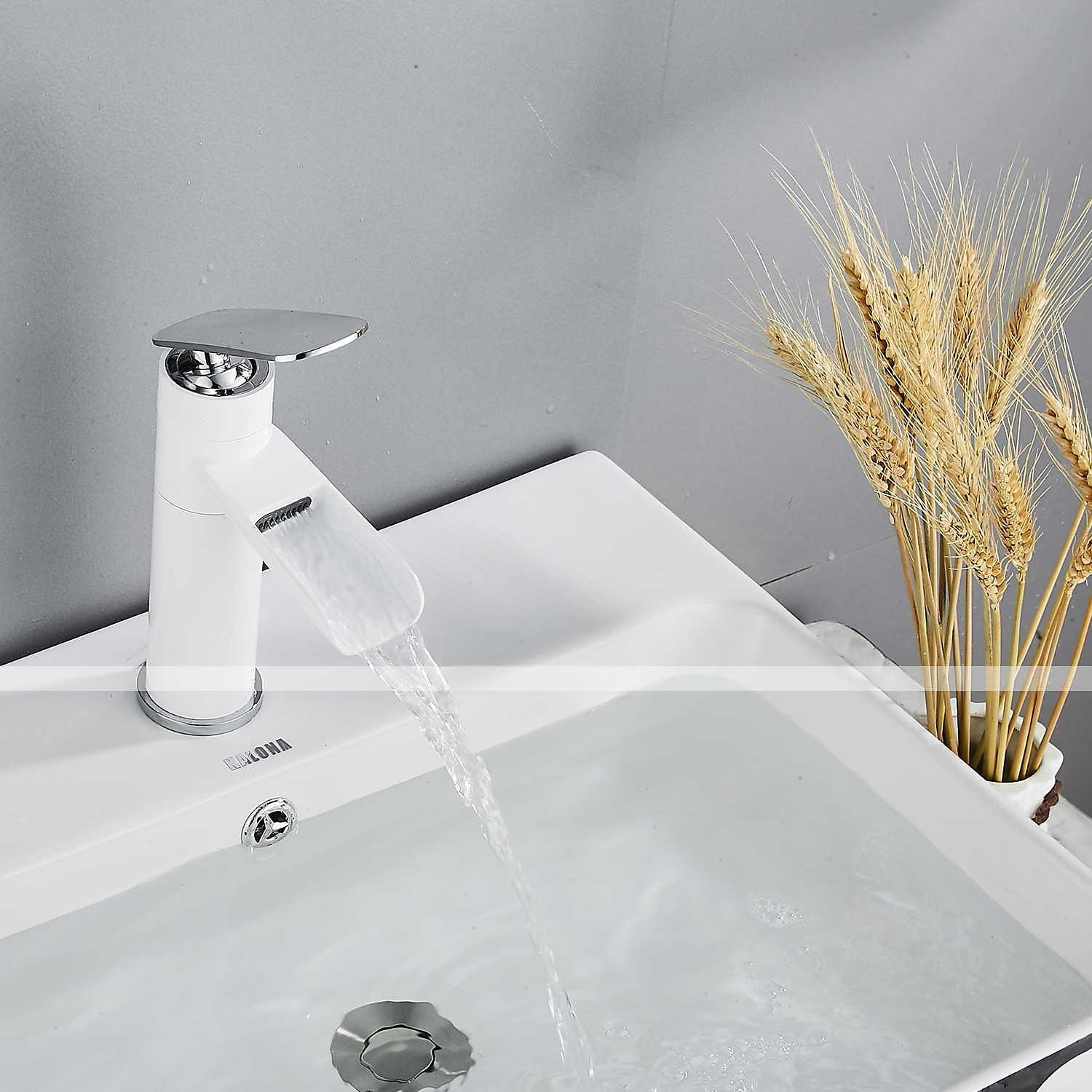 Bathroom Sink Faucet,Rotatable Electroplated Centerset Single Handle One Hole Bath Taps with Hot and Cold Switch 2025 - CAD $95.99 –P17