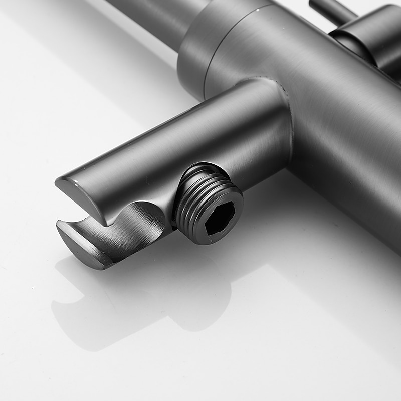 Bathtub Faucet Floor Mount Freestanding Tub Filler Brass High Flow Shower Faucets with Handheld Shower Mixer Taps Swivel Spout(Gun Grey) 2025 - CAD $366.99 –P6