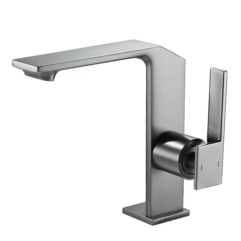 Waterfall Bathroom Sink Mixer Faucet Brass, Single Handle Washroom Basin Taps One Hole Faucets with Hot and Cold Hose, Waterfall Spout Brass Bathroom Tap Chrome Black Gold Grey 2025 - CAD $111.99 –P15