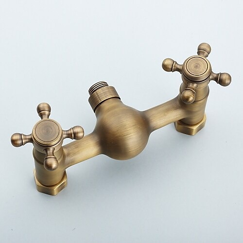 Bathtub Faucet with Handheld ShowerWall Mounted Antique Brass Bath Tap Retro Style Hot and Cold Water Bath Tap Shower Fitting for Bathroom Shower 2025 - CAD $127.99 –P3