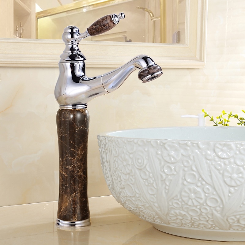 Bathroom Faucet Sink  Mixer Basin Taps Short/Tall, Single Ceramic Handle Vessel Taps with Cold and Hot Hose  for Washroom Bath 2025 - CAD $95.99 –P7