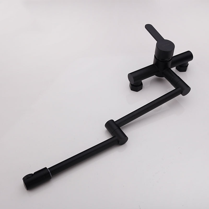 Wall Mounted Kitchen Sink Mixer Faucet Foldable Pot Filler FacuetSingle Handle Two Holes Folding Taps Electroplated / Painted Finishes Pull-out / Pull-down / Pot Filler Wall Mounted / Brass 2025 - CAD $199.99 –P20