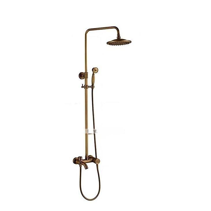 Vintage Shower Faucet Set 8" Shower Head Shower System Retro Rainfall Head Antique Copper Shower System with Shower Handheld Sprayer Brass Valve Bath Shower Mixer Taps 2025 - CAD $295.99 –P1