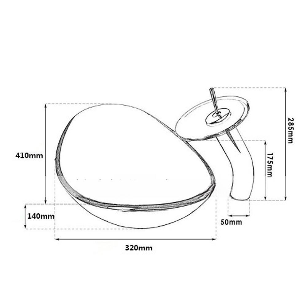 Bathroom Vessel Sink Set Rectangular 16"x13" Sink Mixer Faucet and Drain Combo with Pop-up Drain Boat Shape Color Tempered Glass Artistic Vessel Vanity Sink Bowl Above Counter Sink Art Wash Basin 2025 - CAD $366.99 –P1