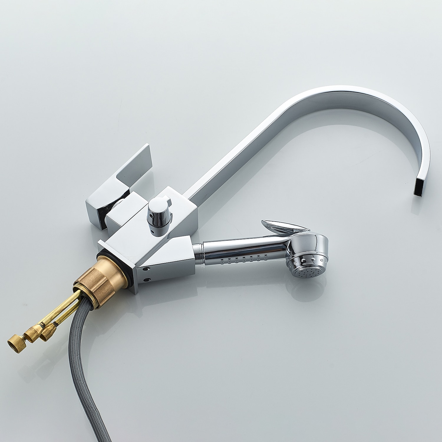 Kitchen Faucet - Single Handle Two Holes Electroplated Pull-Out / &Shy;Pull-Down / Standard Spout / Tall / &Shy;High Arc Centerset Contemporary Kitchen Taps 2025 - CAD $119.99 –P1