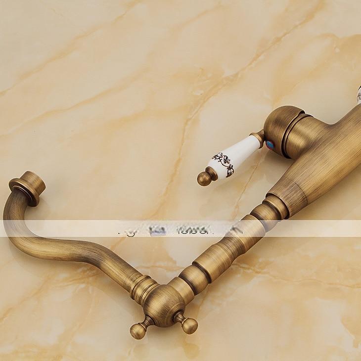 Antique Copper Kitchen FaucetGolden/Black Single Handle One Hole Electroplated Standard Spout Centerset Antique Design Kitchen Taps with Hot and Cold Water Switch 2025 - CAD $111.99 –P3