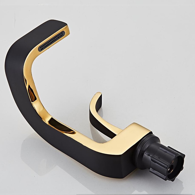 Waterfall Bathroom Sink Mixer Faucet Brass, Basin Taps Single Handle One Hole with Hot and Cold Hose Vessel Water Tap Deck Mounted 2025 - CAD $191.99 –P4