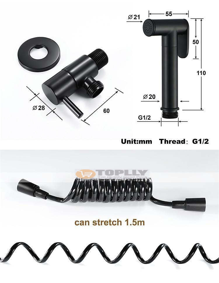 Single hole Bidet BlackToilet Handheld bidet Sprayer Self-Cleaning Contemporary 2025 - CAD $59.99 –P3