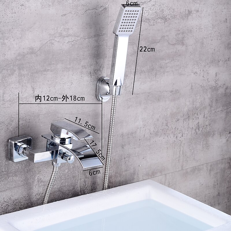 Bathtub Faucet - Modern Contemporary Electroplated Wall Installation Ceramic Valve Bath Shower Mixer Taps 2025 - CAD $207.99 –P14