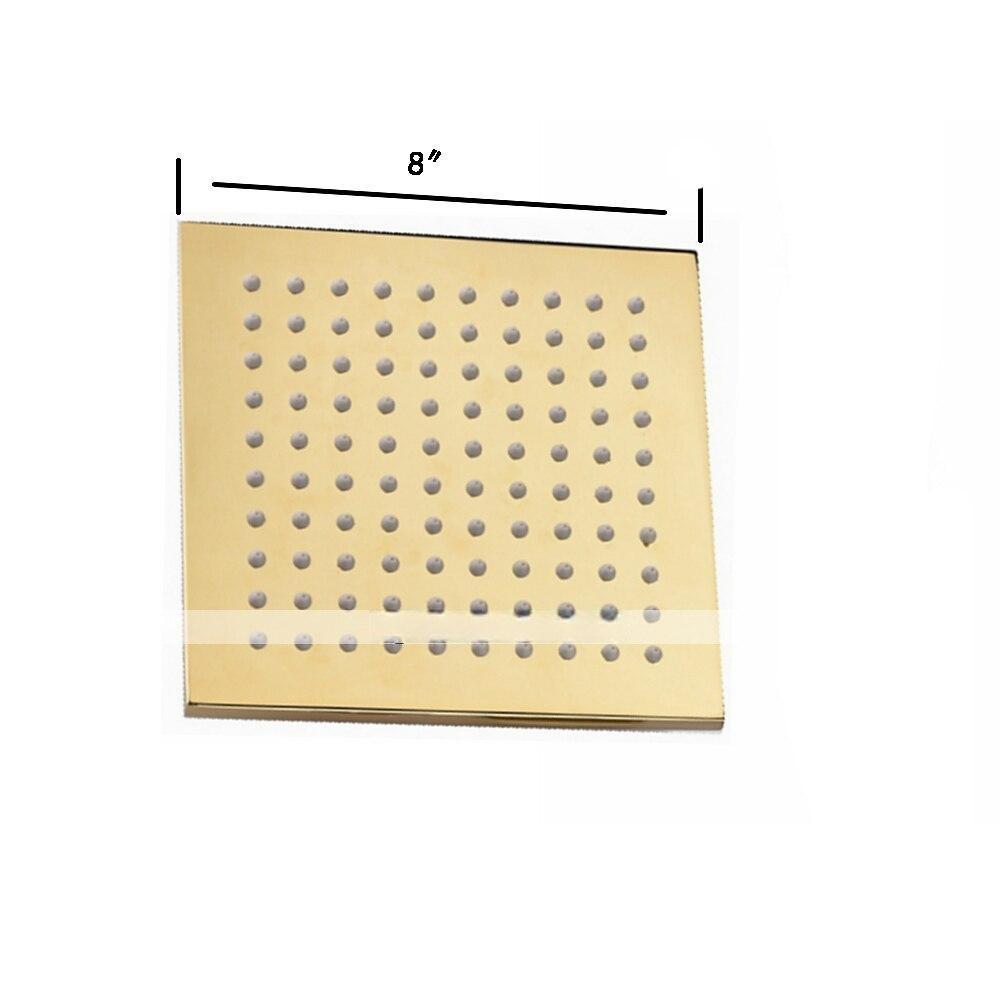 Shower Faucet8 Inch Gold Shower Faucets Sets Complete with Stainless Steel Shower Head Solid Brass Handshower and Rotary Nozzle Wall Mounted Installation Rainfall Shower Head System 2025 - CAD $398.99 –P6