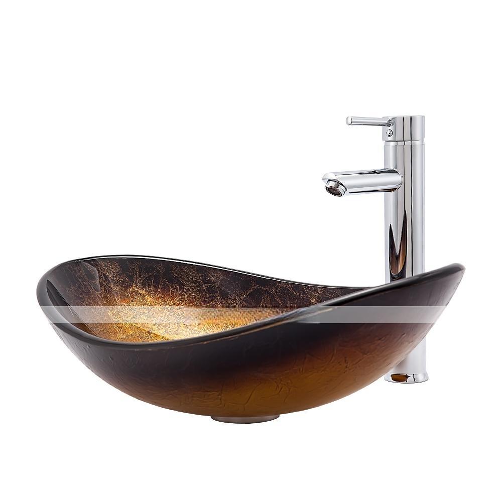 Bathroom Sink / Bathroom Faucet / Bathroom Mounting Ring Contemporary - Tempered Glass Rectangular Vessel Sink 2025 - CAD $287.99 –P6