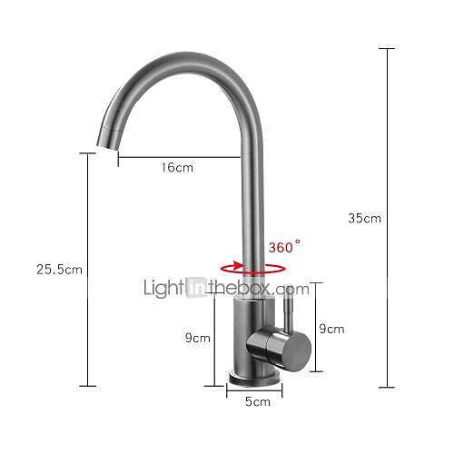Stainless Steel Deck Mounted Kitchen Faucet Nickel Brushed Multi-function Rotatable Kitchen Faucet with Hot and Cold Switch 2025 - CAD $52.99 –P1