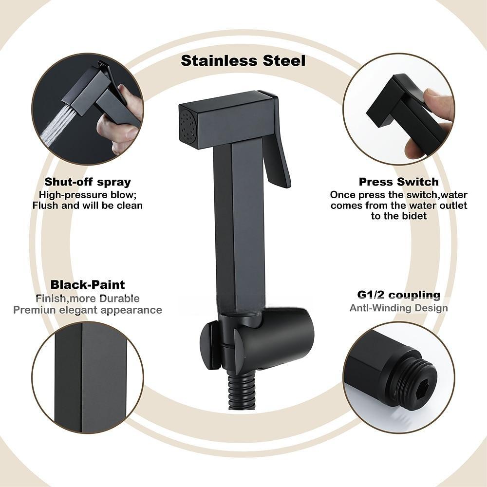 Single Hole Bidet Electroplated Toilet Handheld Bidet Sprayer Self-Cleaning Contemporary 2025 - CAD $59.99 –P10