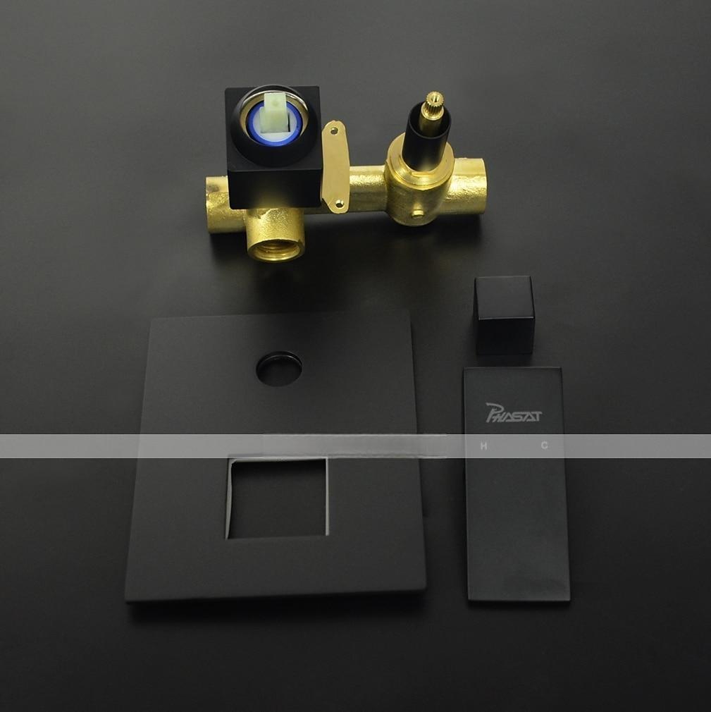Concealed Shower Faucet Combo Set 12" Rainfall Shower Head Shower System Mixer Rough In Valve Rainfall High Pressure Head with Handheld Wall Mounted Tub and Shower Trim Kit Bathroom Bath 2025 - CAD $231.99 –P3