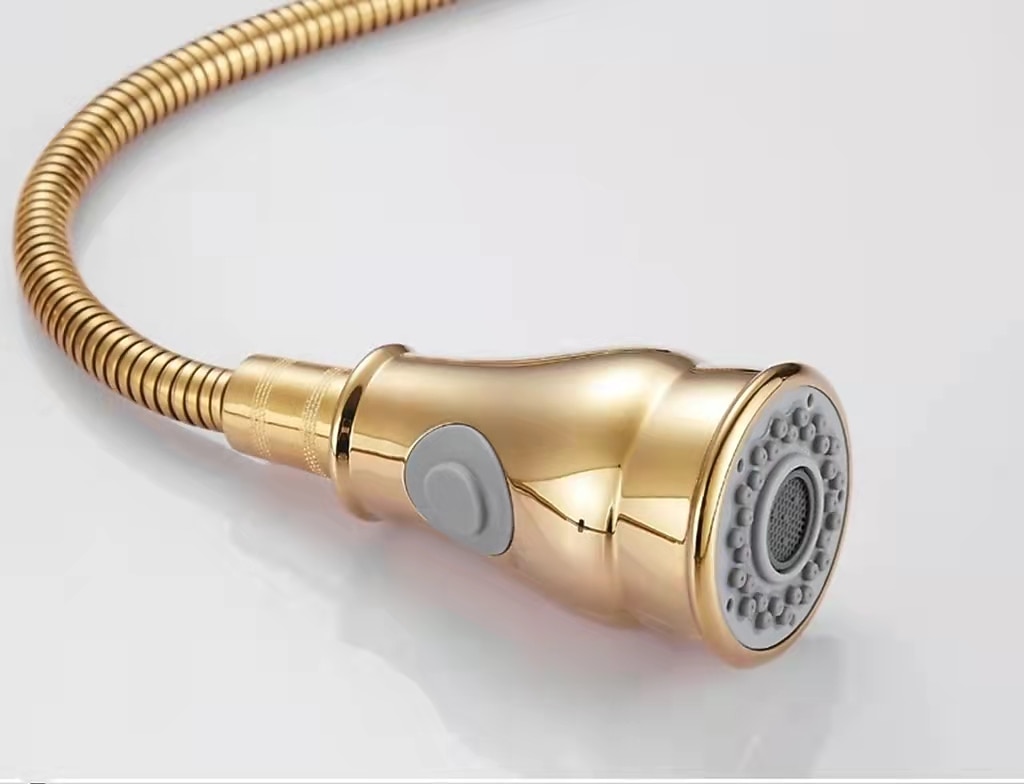 Kitchen Faucet with SprayerBrass 2-Function Outlet Single Handle One Hole Electroplated Pull-out Kitchen Taps 2025 - CAD $103.99 –P2