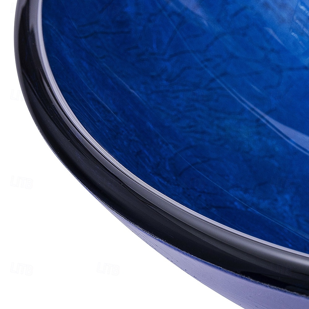 Blue Bathroom Sink Set with Matching Style Faucet Art Bathroom Tempered Glass Vessel Sink Round Wash Basin Bowl Above Counter Washbasin 2025 - CAD $366.99 –P5