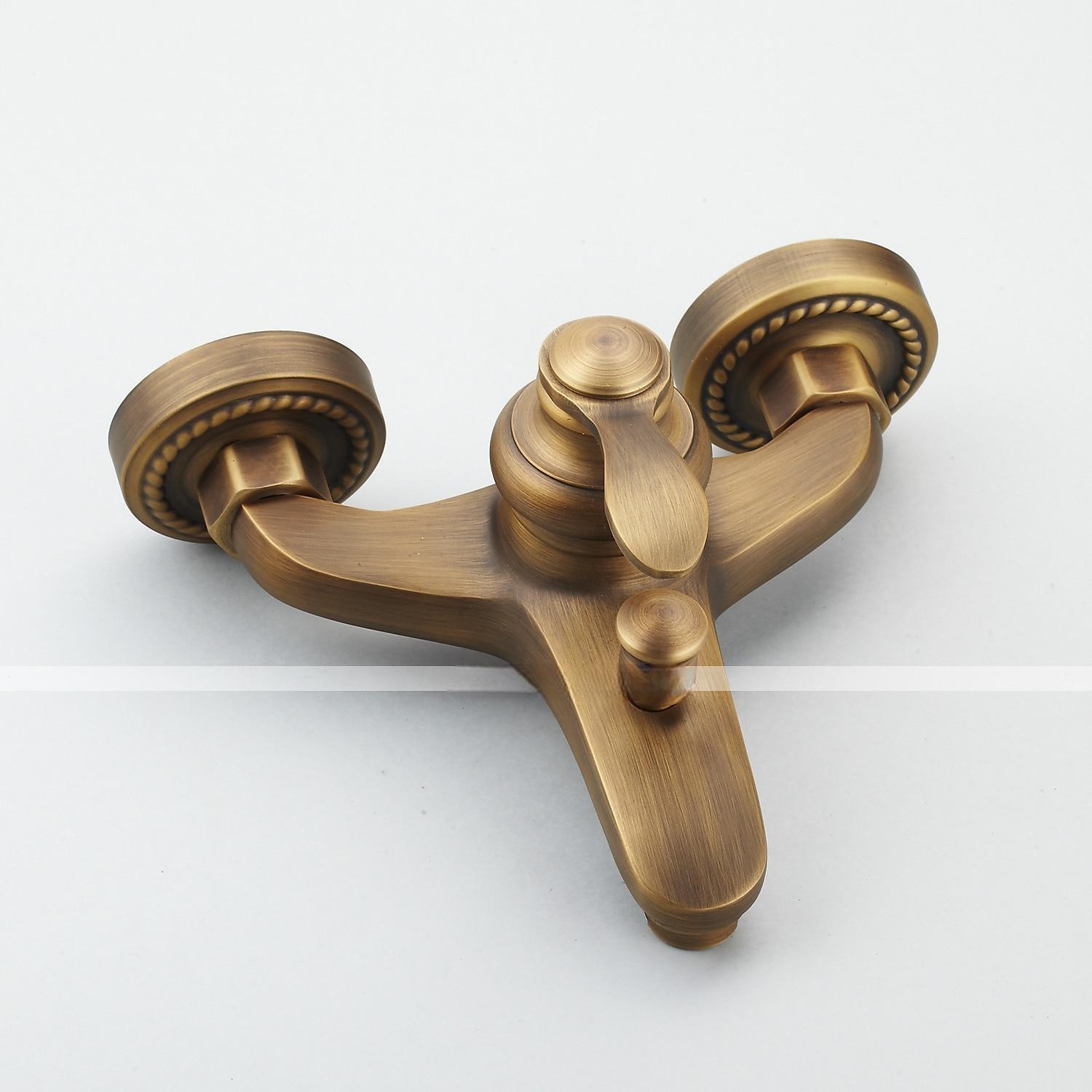 Shower Faucet Set Handshower Included Vintage Style/Country Brass Mount Outside Ceramic Valve Bath Shower Mixer Taps/Single Handle/Yes/Single Handle Three Holes 2025 - CAD $151.99 –P7
