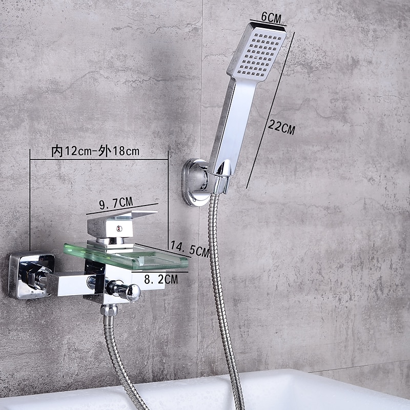 Bathtub Faucet - Modern Contemporary Electroplated Wall Installation Ceramic Valve Bath Shower Mixer Taps 2025 - CAD $207.99 –P13