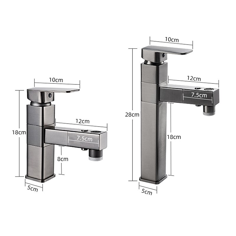 Bathroom Sink Faucet - Rotatable / Pull out / Classic Electroplated / Painted Finishes Centerset Single Handle One HoleBath Taps 2025 - CAD $95.99 –P2