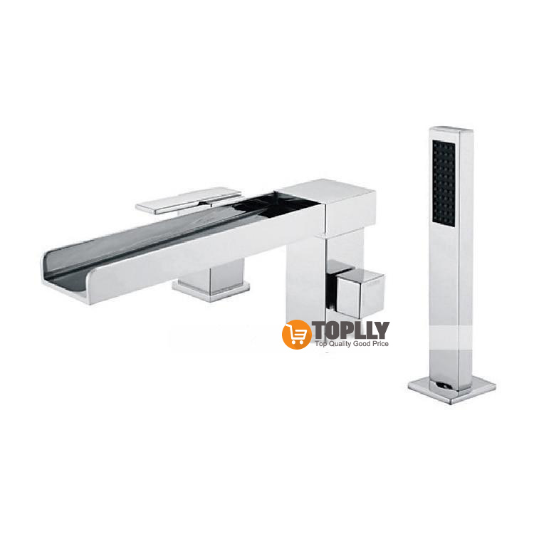 Bathtub Faucet -3 Holes Waterfall Bathtub Mixer Tap Chrome Bathroom Shower Faucet 2025 - CAD $223.99 –P1
